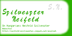 szilveszter neifeld business card